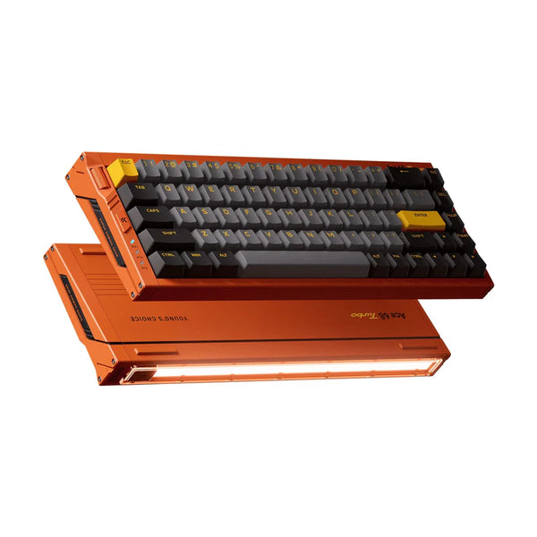 Teclado Gamer MCHOSE Ace 68 Turbo Laranja Hall Effect 65% Light Bar Dinâmico