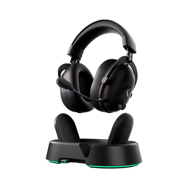 Headset Gamer MCHOSE V9 Turbo Preto 200h Bateria Base Magnética RGB Wireless