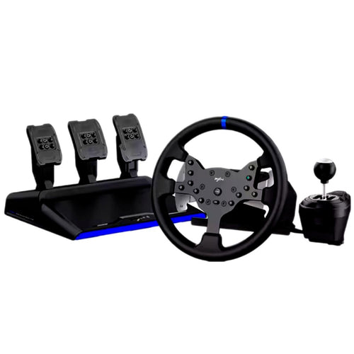 Kit Simulador de Corrida PXN V99 Base Force Feedback 3Nm + Volante + Câmbio 6 Marchas + Pedais Acelerador, Freio e Embreagem