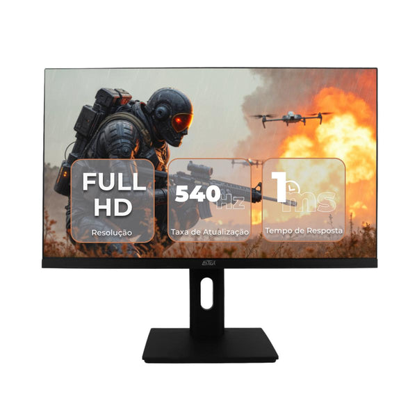Monitor Gamer 27” Full HD Aitek IPS 540Hz 1ms HDMI DisplayPort VESA Posição Vertical Ângulo e Atura Ajustáveis - DELTA-M2718FPS