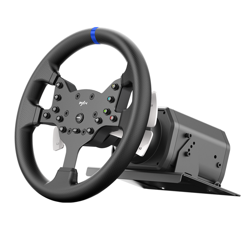 Kit Simulador de Corrida PXN V99 Base Force Feedback 3,2Nm + Volante + Câmbio 6 Marchas + Pedais Acelerador, Freio e Embreagem