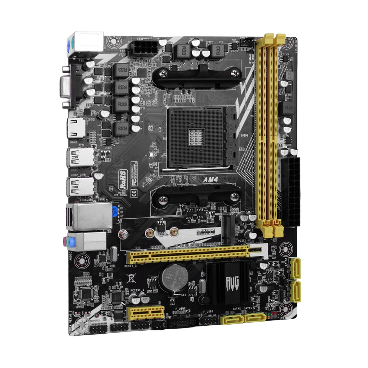 Placa Mãe AMD A320 AM4 Revenger Micro-ATX DDR4 32GB NVMe SATA 6Gb/s - KP-A320