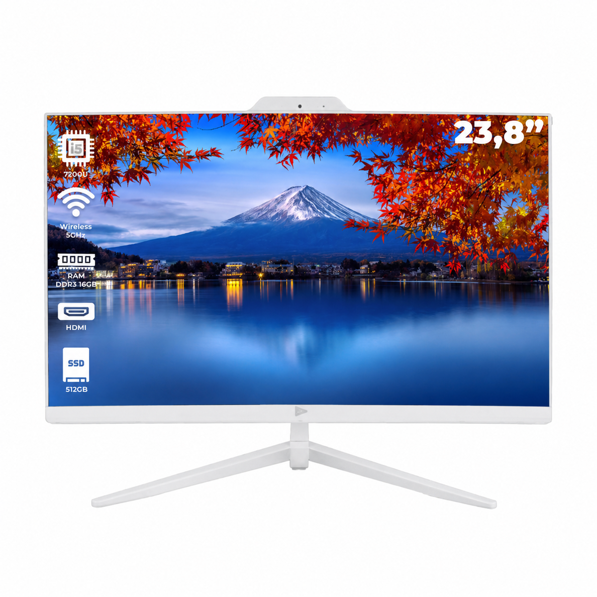 All In One 23,8" Intel i5 7200U 8GB DDR4 512GB SSD Full HD Webcam Wi-Fi Grasep - D-AI08