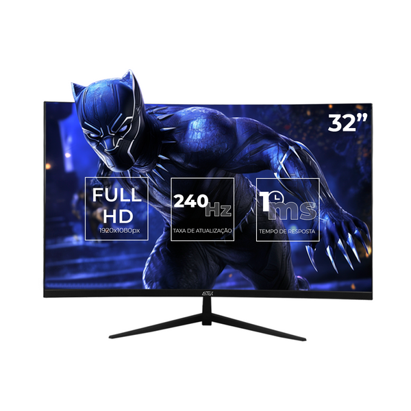 Monitor Gamer Curvo 32” Aitek Full HD 240Hz 1ms FreeSync HDMI DP - DELTA-M3215AC