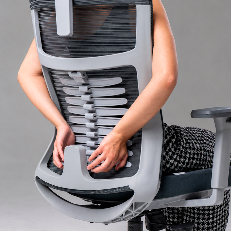 Cadeira Ergonômica Elements Vertta Cinza para Home Office e Estudo Ajuste de Altura e Lombar Estrutura Reforçada - ELEM-70053