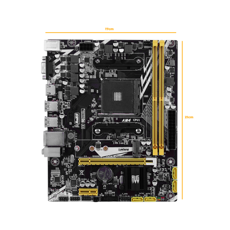 Placa Mãe AMD A520 AM4 Ryzen DDR4 Revenger HDMI M.2 USB 3.0 Micro-ATX - KP-A520