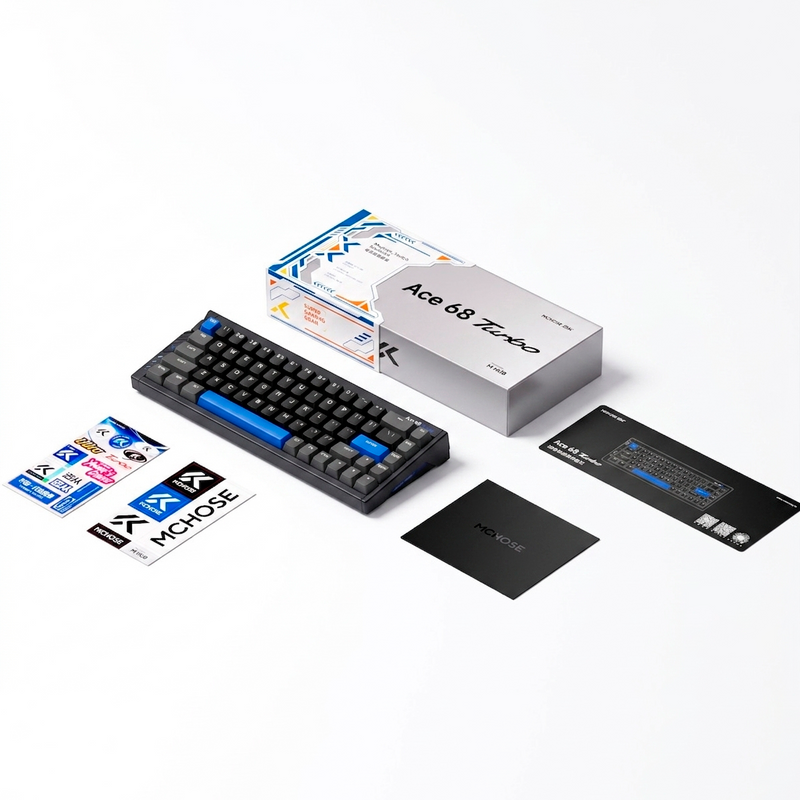 Teclado Gamer MCHOSE Ace 68 Turbo Black Hall Effect 65% Light Bar Dinâmico