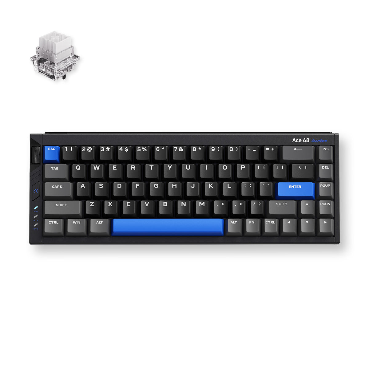 Teclado Gamer MCHOSE Ace 68 Turbo Preto Hall Effect 65% Light Bar Dinâmico