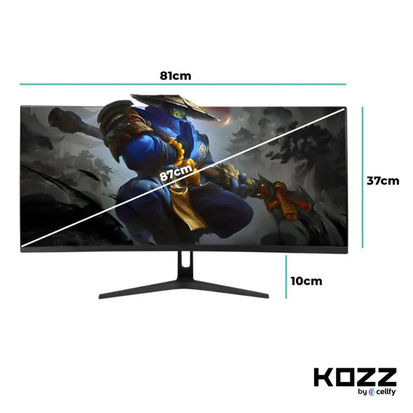 Monitor Gamer Curvo 34'' Kozz M3425C - Ultrawide QuadHD Redução Luz Azul 1ms 165Hz
