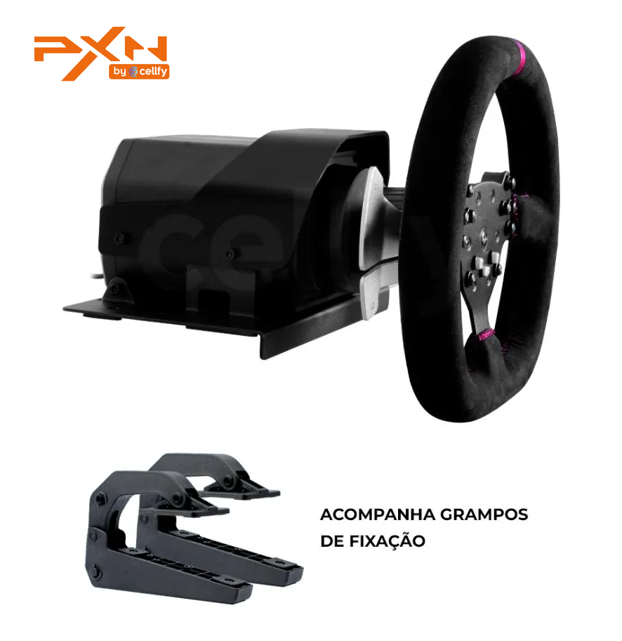 Kit Simulador de Corrida PXN V10 Force Feedback + Câmbio + Pedais Acelerador, Freio e Embreagem