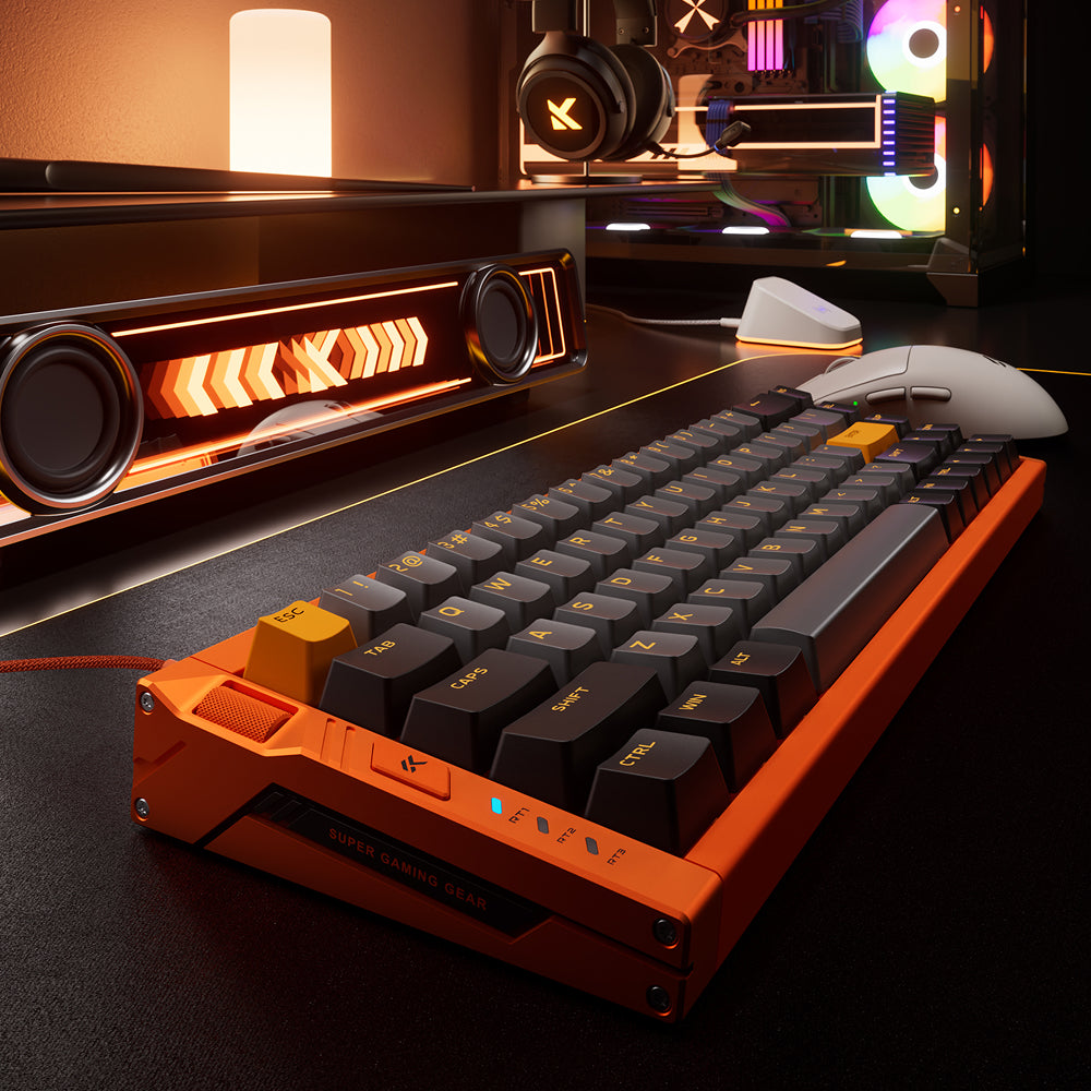 Teclado Gamer MCHOSE Ace 68 Turbo Branco Hall Effect 65% Light Bar Dinâmico — slide 6