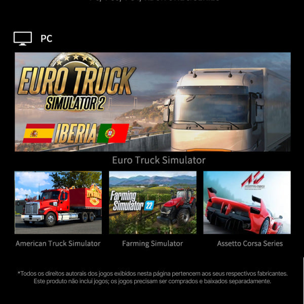 Kit Simulador de Corrida PXN-V9 Volante Vibração + Câmbio + Pedais Acelerador, Freio e Embreagem — slide 8