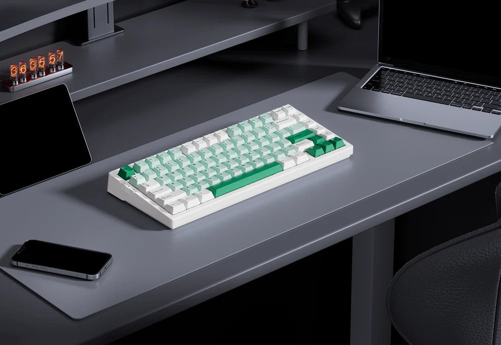 Teclado Mecânico MCHOSE G75 Pro Branco e Azul 75% Triple Mode RGB — slide 4