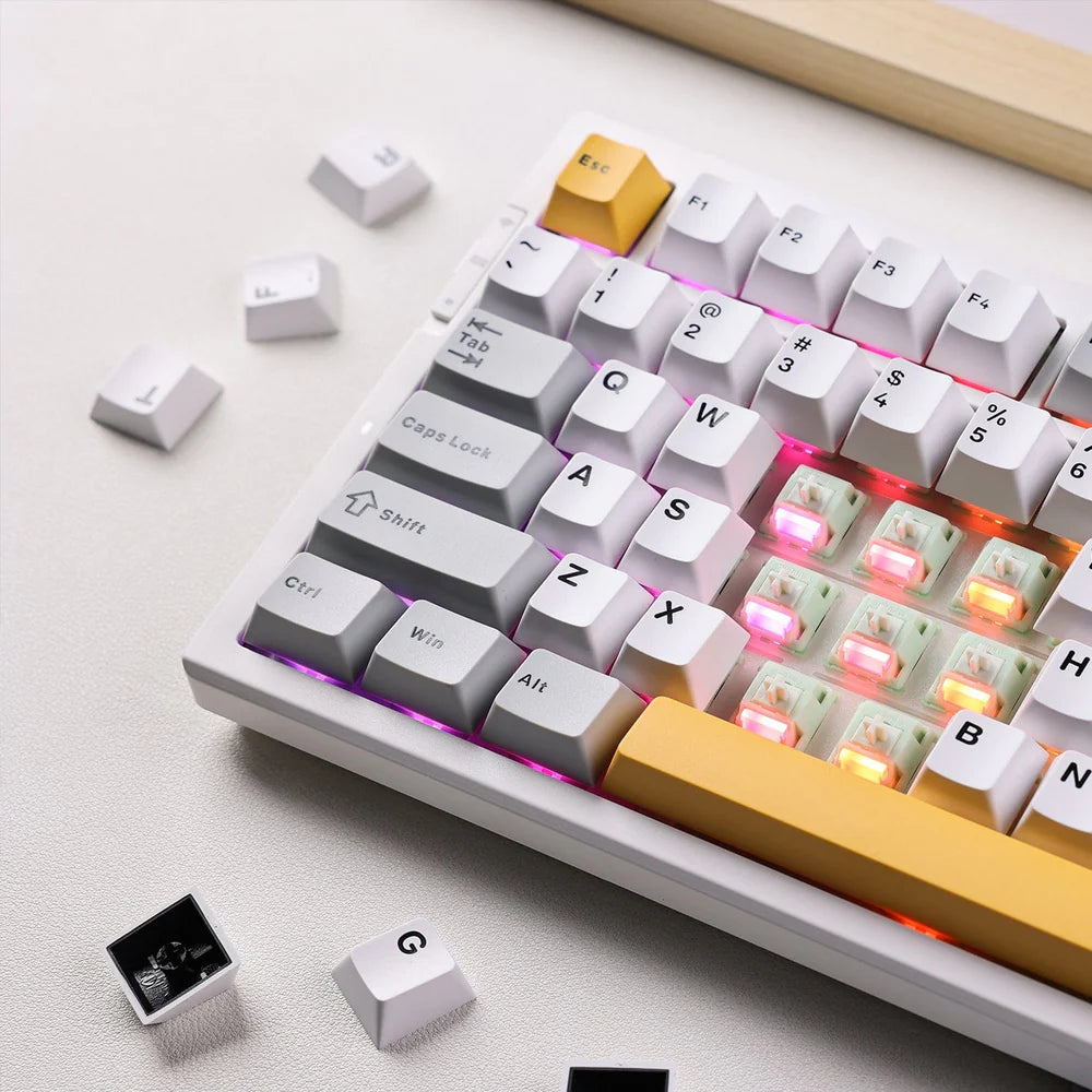 Teclado Mecânico MCHOSE G75 Pro Branco e Azul 75% Triple Mode RGB — slide 3