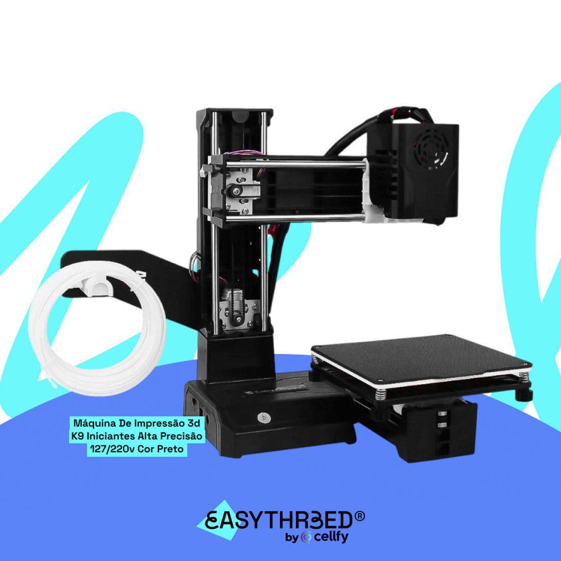 Impressora 3d Mini K9 Easythreed - Cartão Tf Filamentos Pla/tpu Bivolt - Fácil de Montar - ED-K9