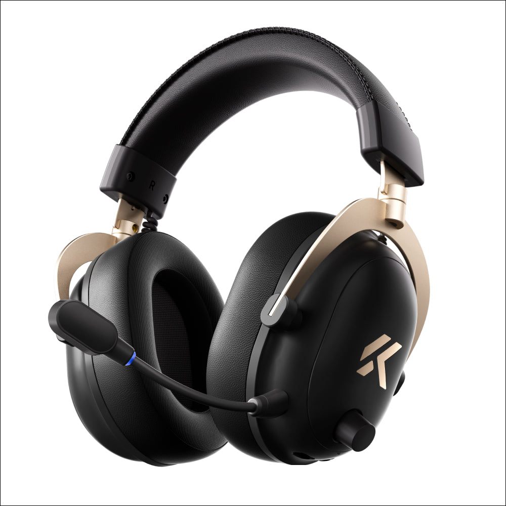 Headset Gamer MCHOSE V9 Turbo Preto Gold 200h Bateria Base Magnética RGB Wireless