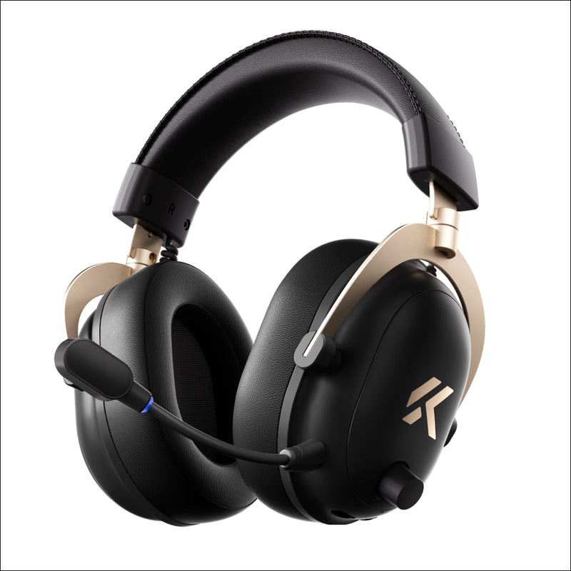 Headset Gamer MCHOSE V9 Turbo Preto Gold 200h Bateria Base Magnética RGB Wireless