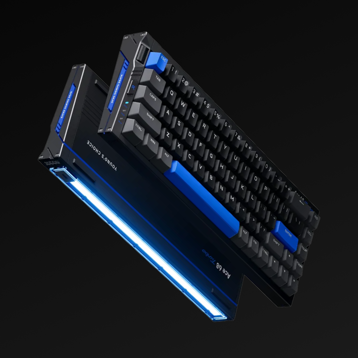 Teclado Gamer MCHOSE Ace 68 Turbo Branco Hall Effect 65% Light Bar Dinâmico — slide 1