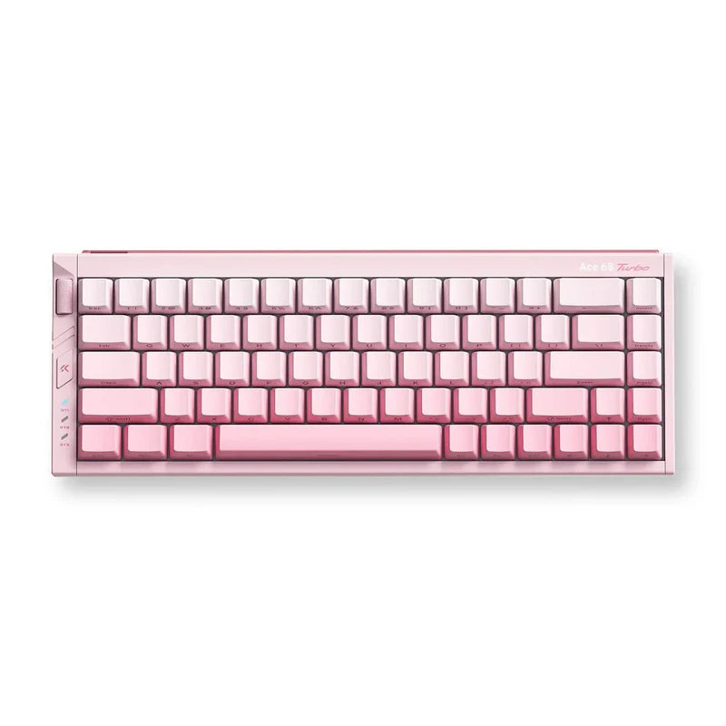 Teclado Gamer MCHOSE Ace 68 Turbo Rosa Light Hall Effect 65% Light Bar Dinâmico