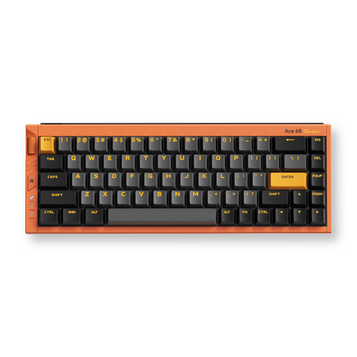 Teclado Gamer MCHOSE Ace 68 Turbo Laranja Hall Effect 65% Light Bar Dinâmico