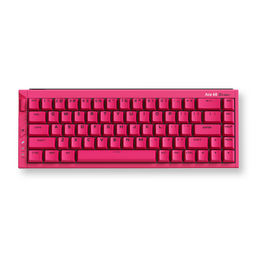 Teclado Gamer MCHOSE Ace 68 Turbo Rosa Hall Effect 65% Light Bar Dinâmico