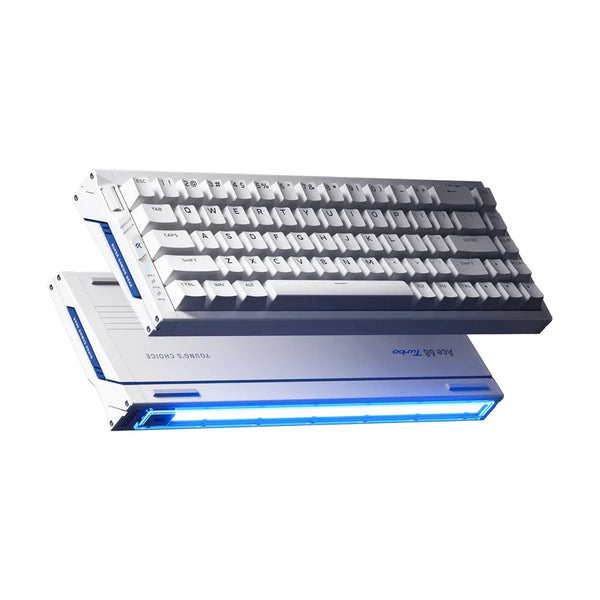 Teclado Gamer MCHOSE Ace 68 Turbo Branco Hall Effect 65% Light Bar Dinâmico