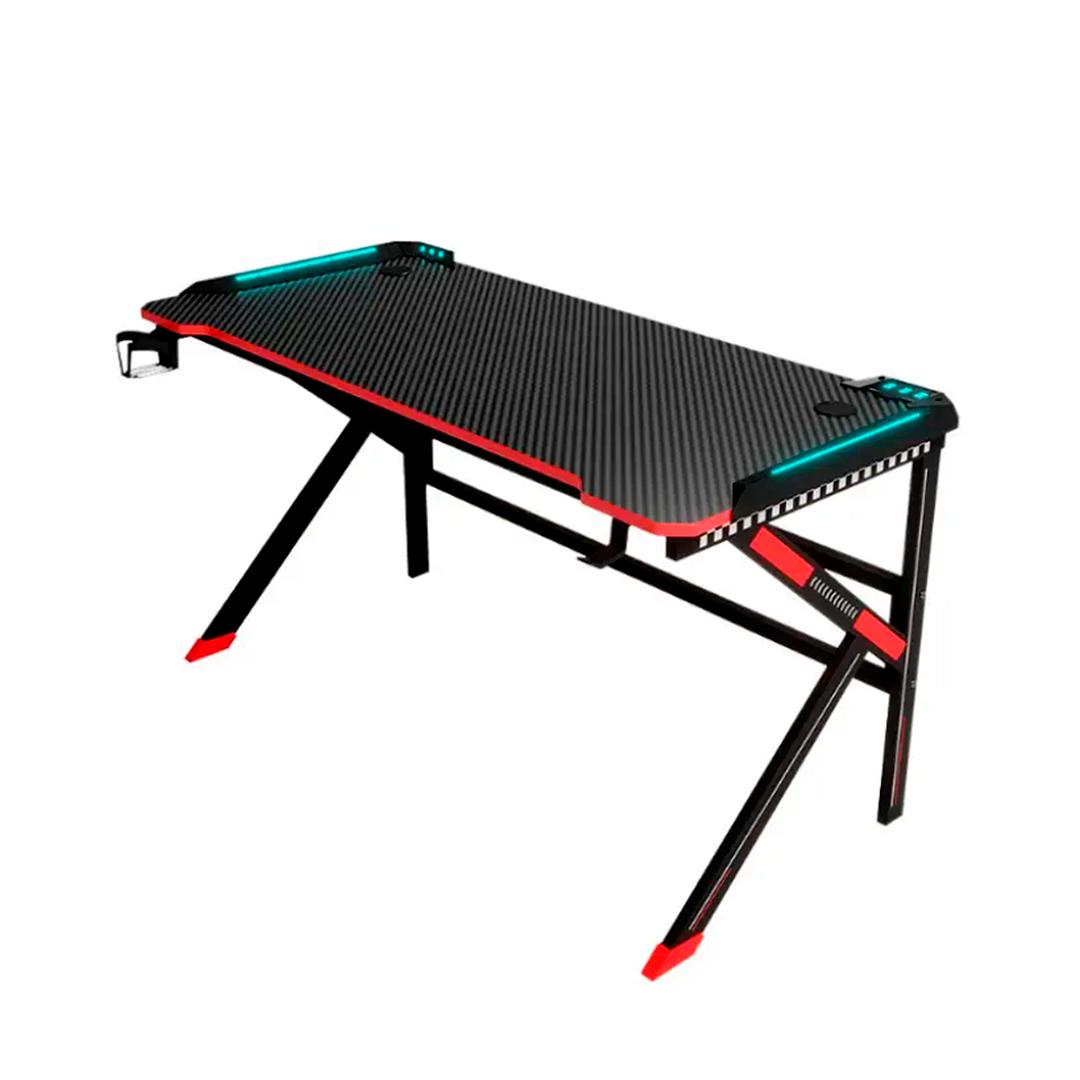 Mesa Gamer RGB 120cm Aitek com Porta Copos e Suporte Headset Escrivaninha - DELTA-M1202K