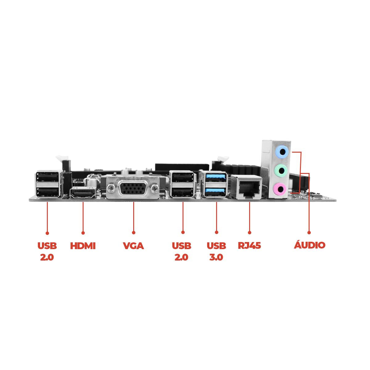 Placa Mãe Micro-ATX LGA1155 Bluecase com Suporte a 16GB DDR3, HDMI e USB 3.0 - BMBB75-D3HGU-M2