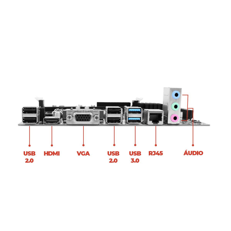 Placa Mãe Micro-ATX LGA1155 Bluecase com Suporte a 16GB DDR3, HDMI e USB 3.0 - BMBB75-D3HGU-M2