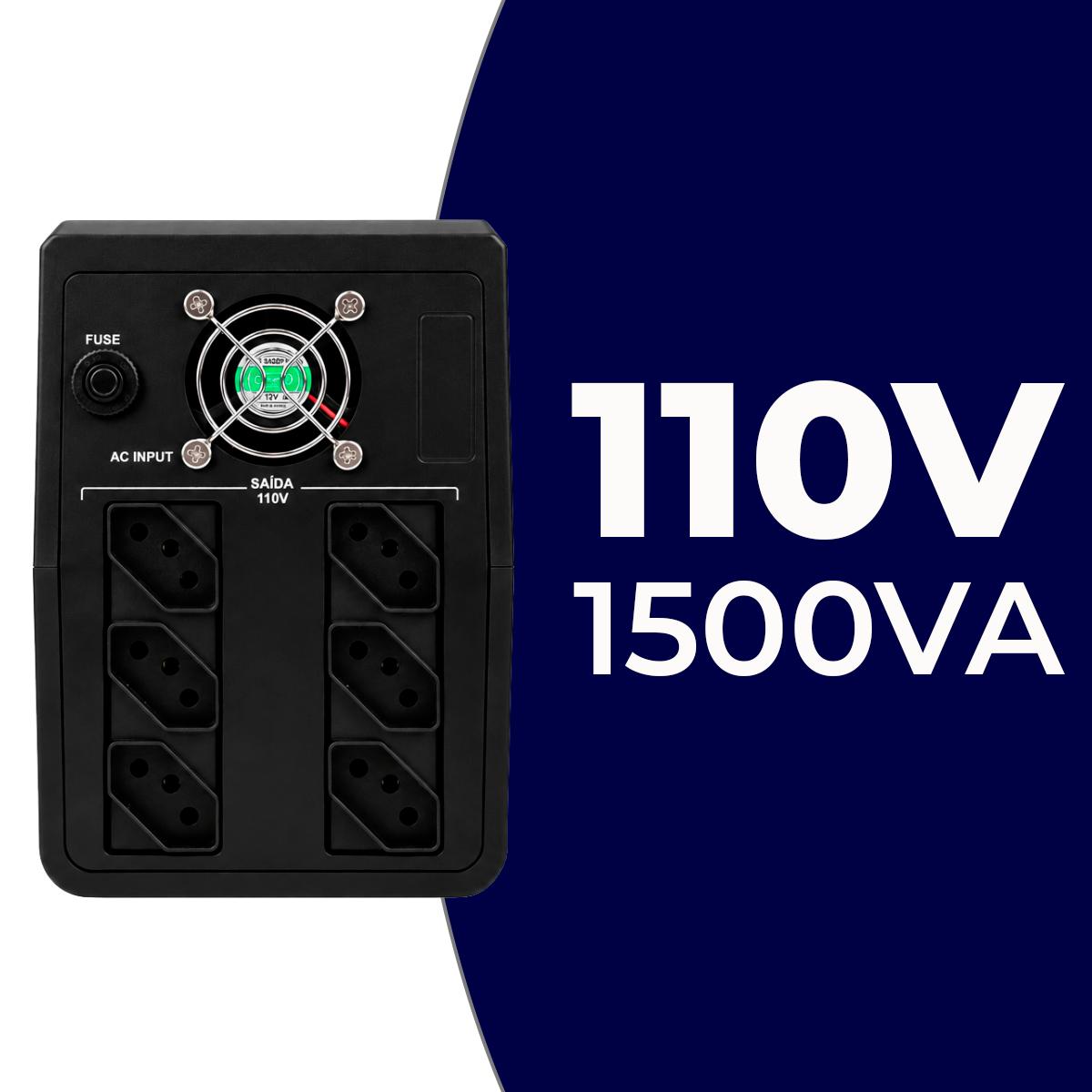 Nobreak Senoidal 1500VA 110V Aitek Dupla Bateria Proteção Para Servidor - ANB-151