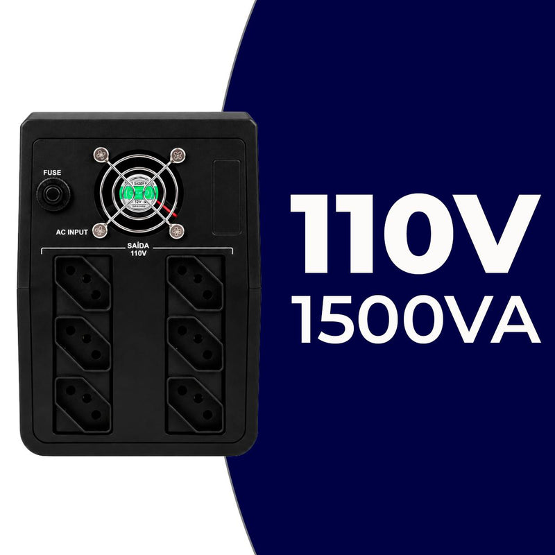 Nobreak Senoidal 1500VA 110V Aitek Dupla Bateria Proteção Para Servidor - ANB-151