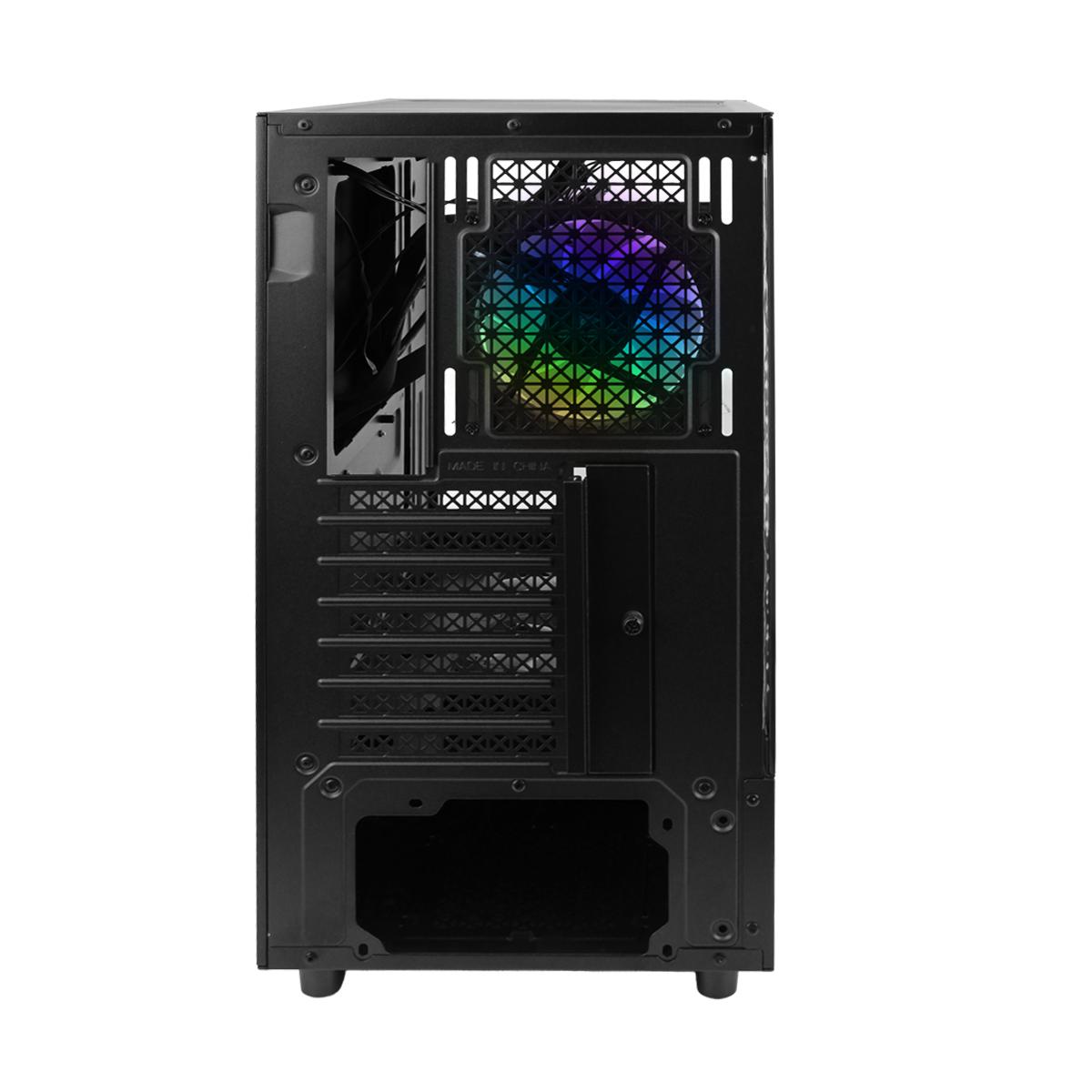 Gabinete Gamer RGB Grasep com 3 Fans Inclusos Suporte Water Cooler 240mm e Lateral de Vidro Compatível ATX/M-ATX - D-ATX18