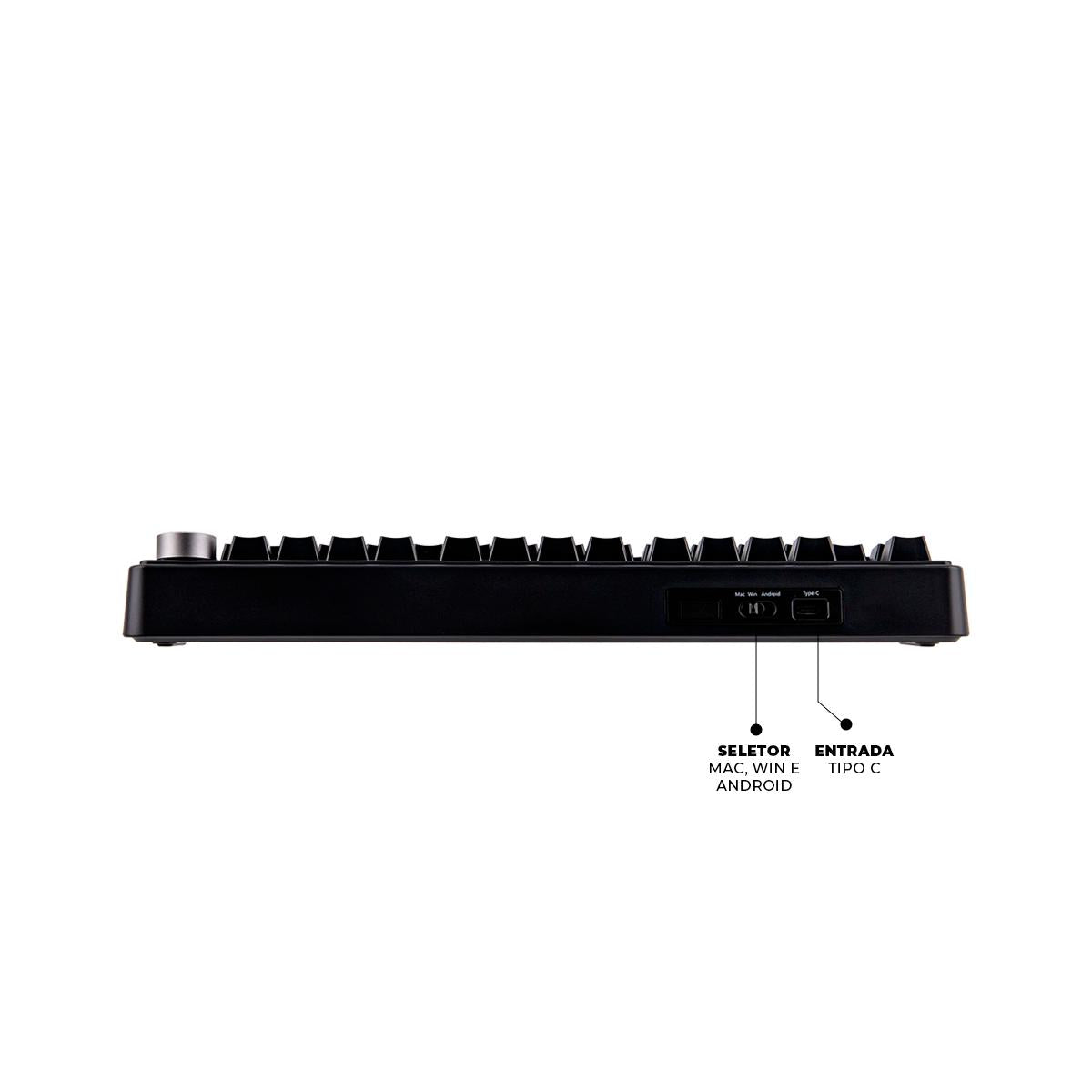 Teclado Mecânico Gamer AULA F75 Wired 75% RGB Hot Swap com Fio USB-C