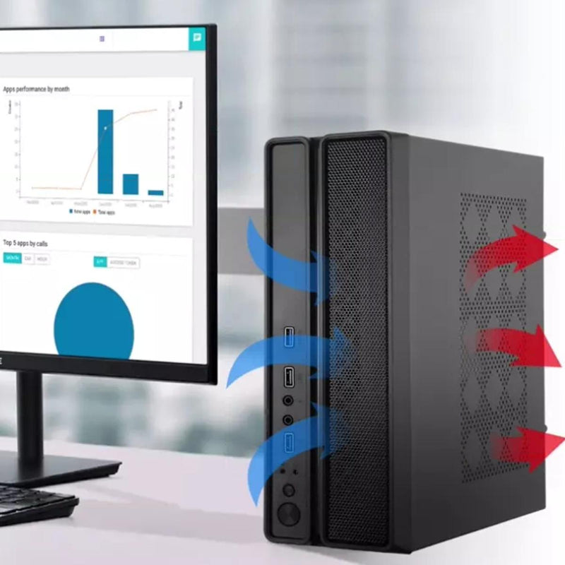 Gabinete Slimdesk Bluecase Compatível M-ATX/Mini-ITX Design Compacto para Escritório Fonte 200W - BG-2002W
