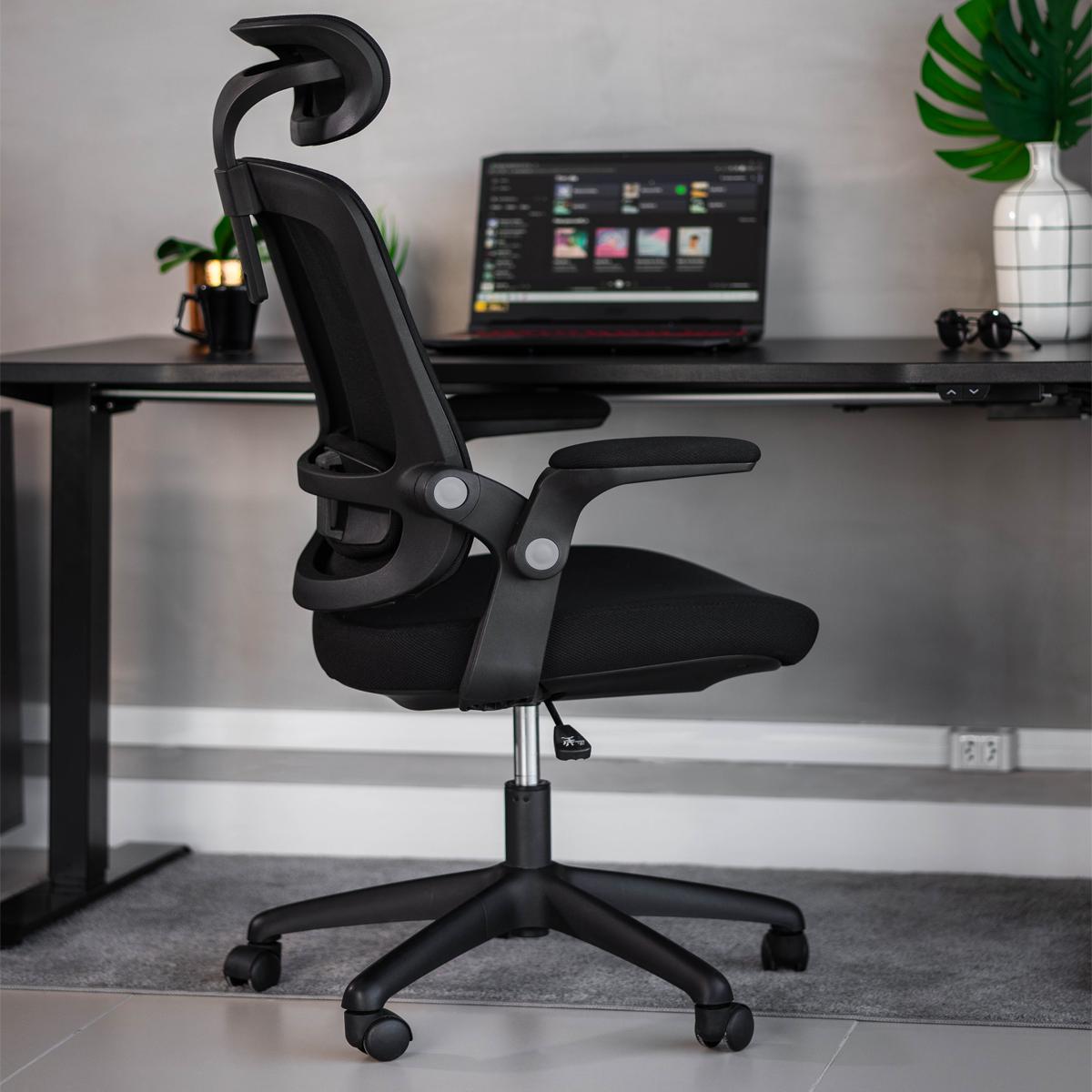 Cadeira de Escritório Ergonômica Elements Astra Apoio Lombar e Cabeça Ajustáveis para Uso Prolongado - ELEM-70038