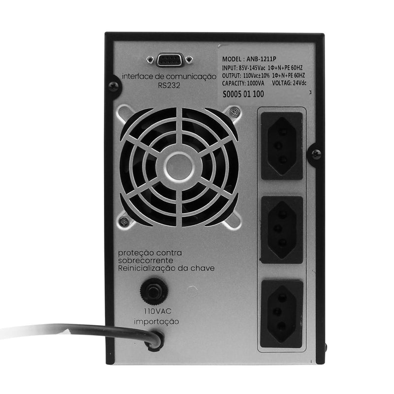 Nobreak UPS 1200VA 700W 110V Senoidal Puro Estabilizador de Tensão para Equipamentos Sensíveis e CFTV - ANB-1211P