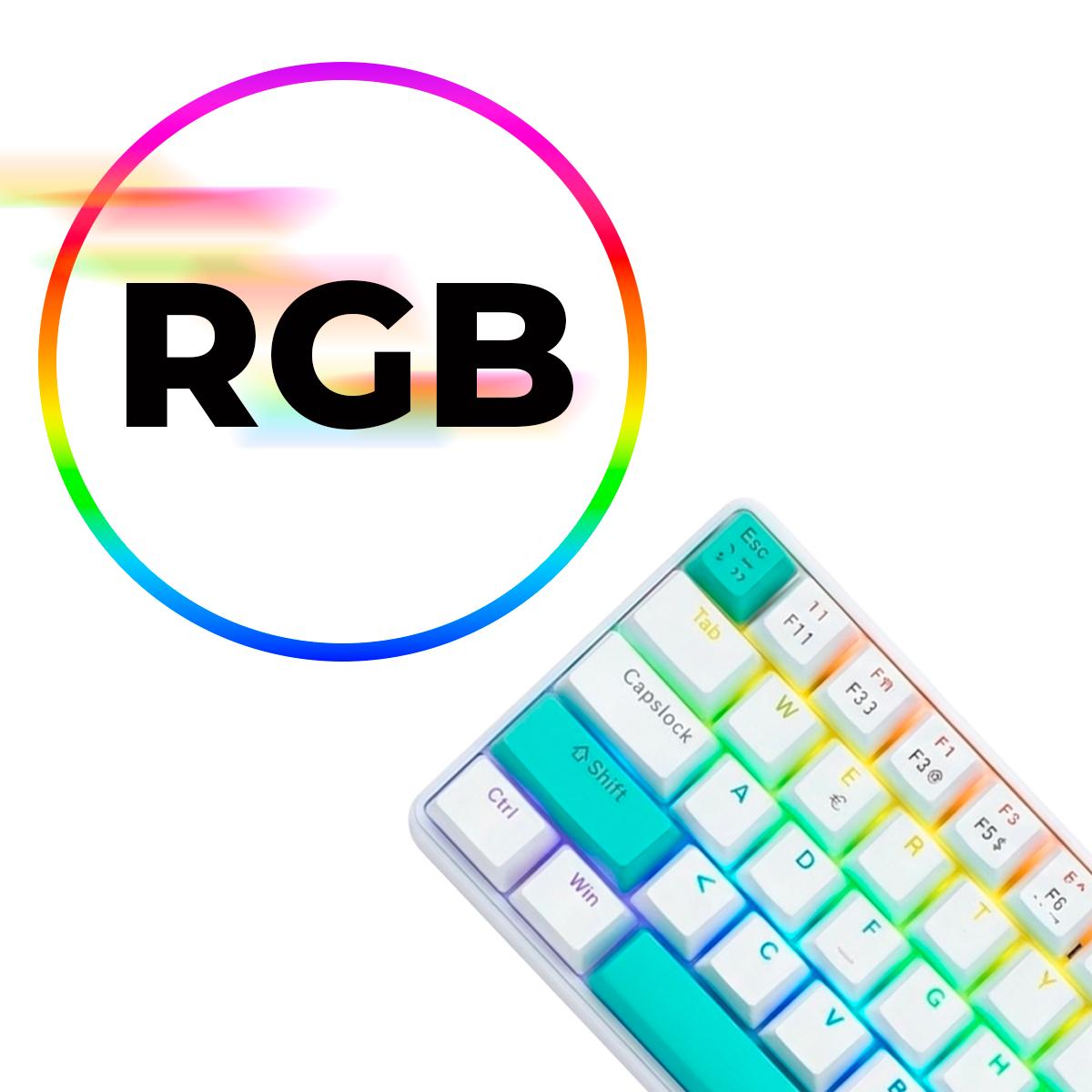 Teclado Mecânico Gamer RGB 68 Teclas Compacto Silencioso Com Cabo Removível - DELTA-TM0691B-VD