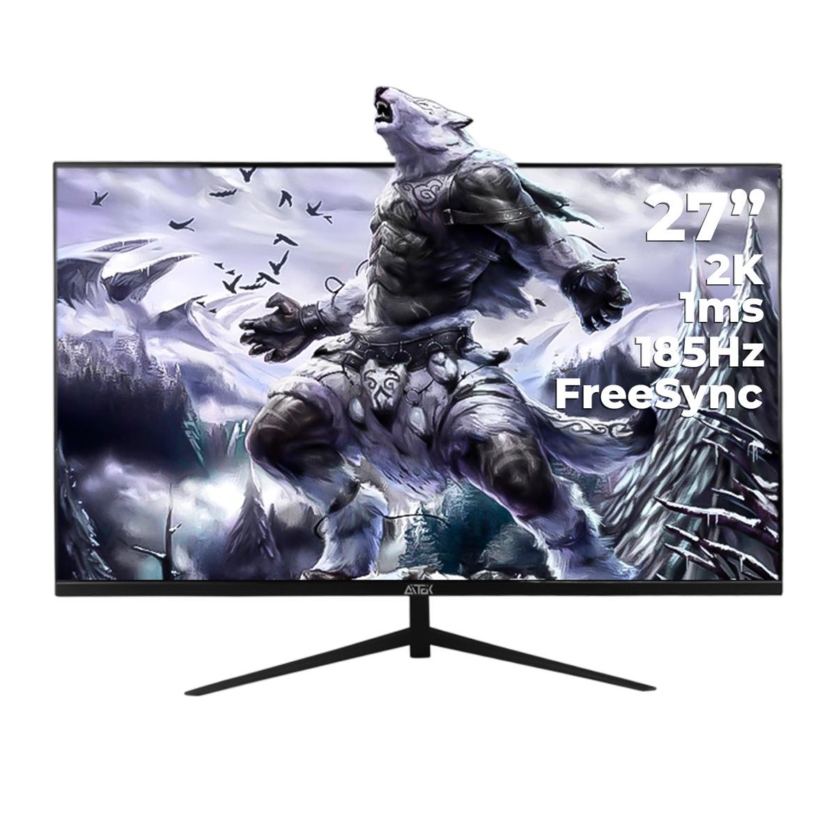 Monitor Gamer Curvo 27” Aitek Painel VA 180Hz 1ms HDMI DisplayPort G-Sync com Áudio Embutido - DELTA-M2722AC