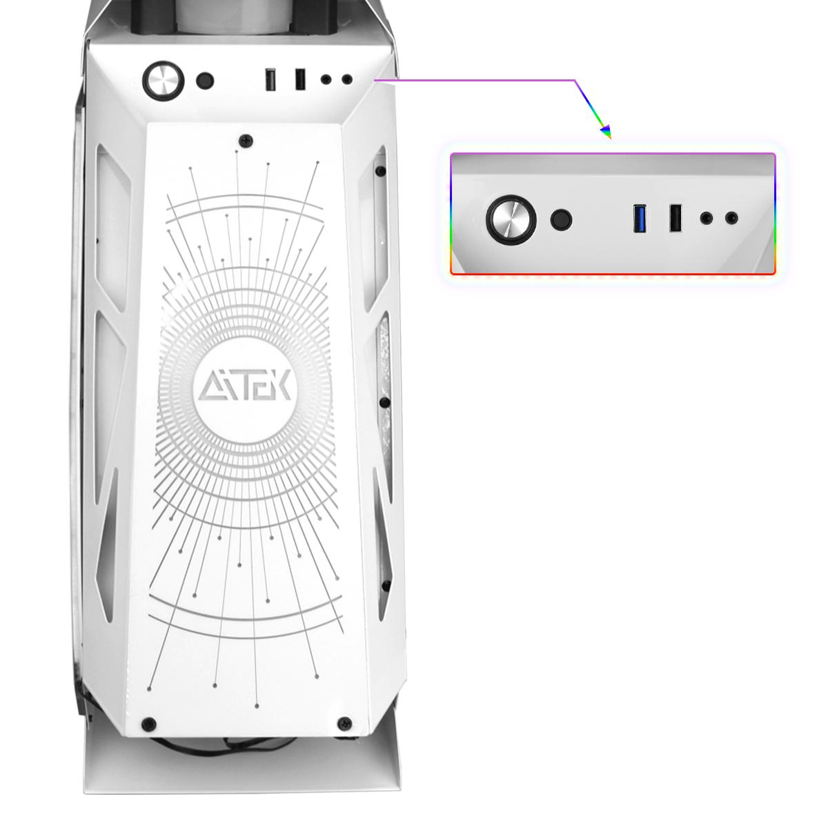 Gabinete Gamer Aquário Premium Aitek Vidro Temperado Triplo USB 3.0 Espaço para 6 Ventoinhas - AGP-M29165B