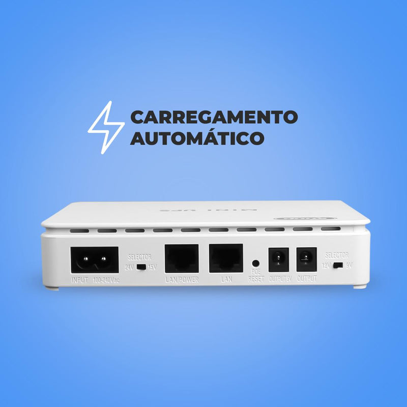 Mini UPS Compacto Knup 35W Bivolt Saídas DC POE USB-C Para Câmeras - KP-588