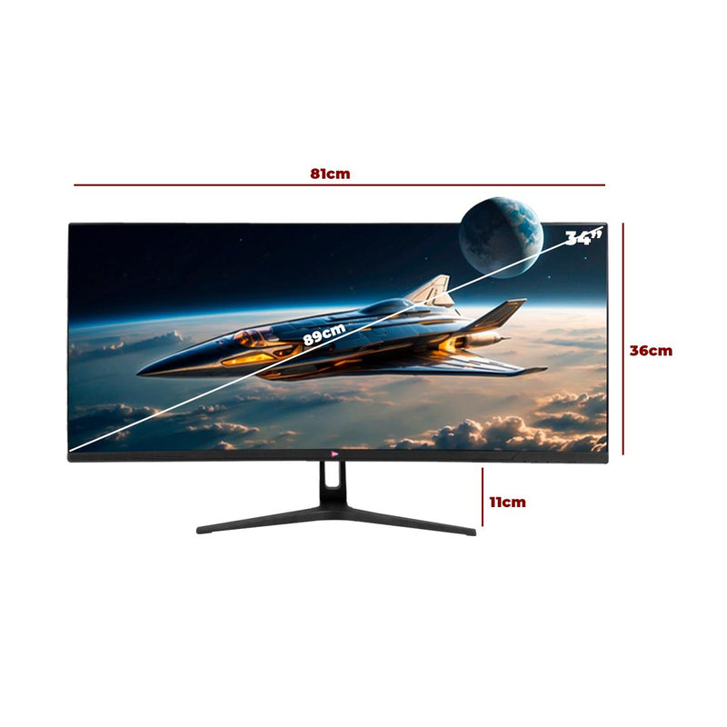 Monitor Ultrawide 34’’ WQHD Grasep Alta Produtividade Imersão Gamer - D-GR340