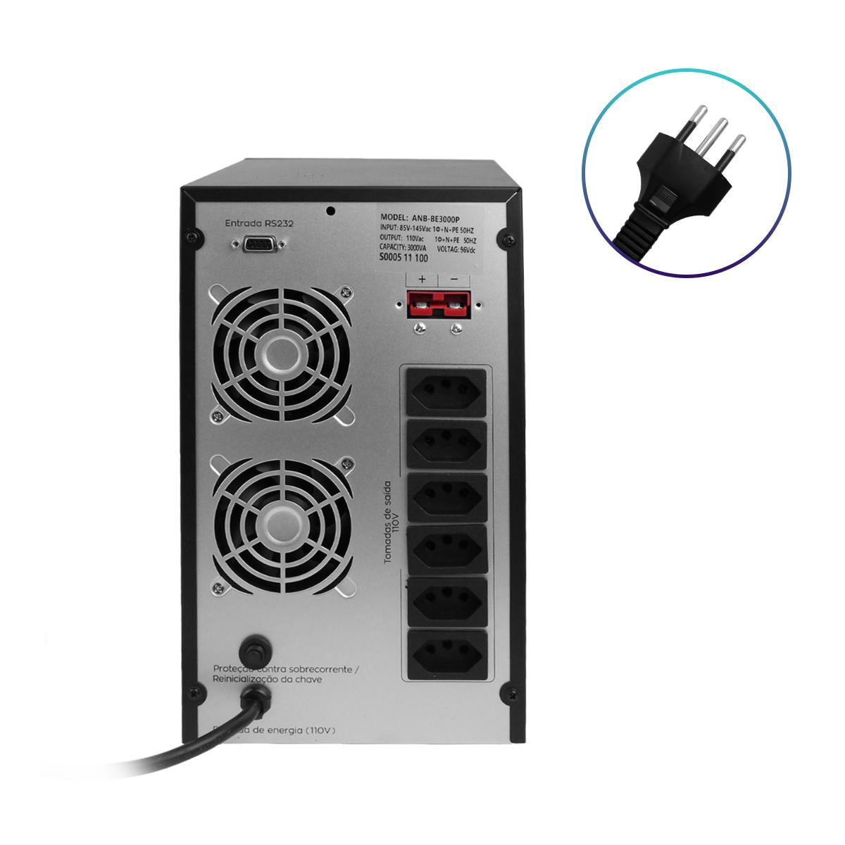 Nobreak Senoidal Puro 110V Proteção Premium: com 2100W para Queda de Energia - ANB-BE3000P-110V