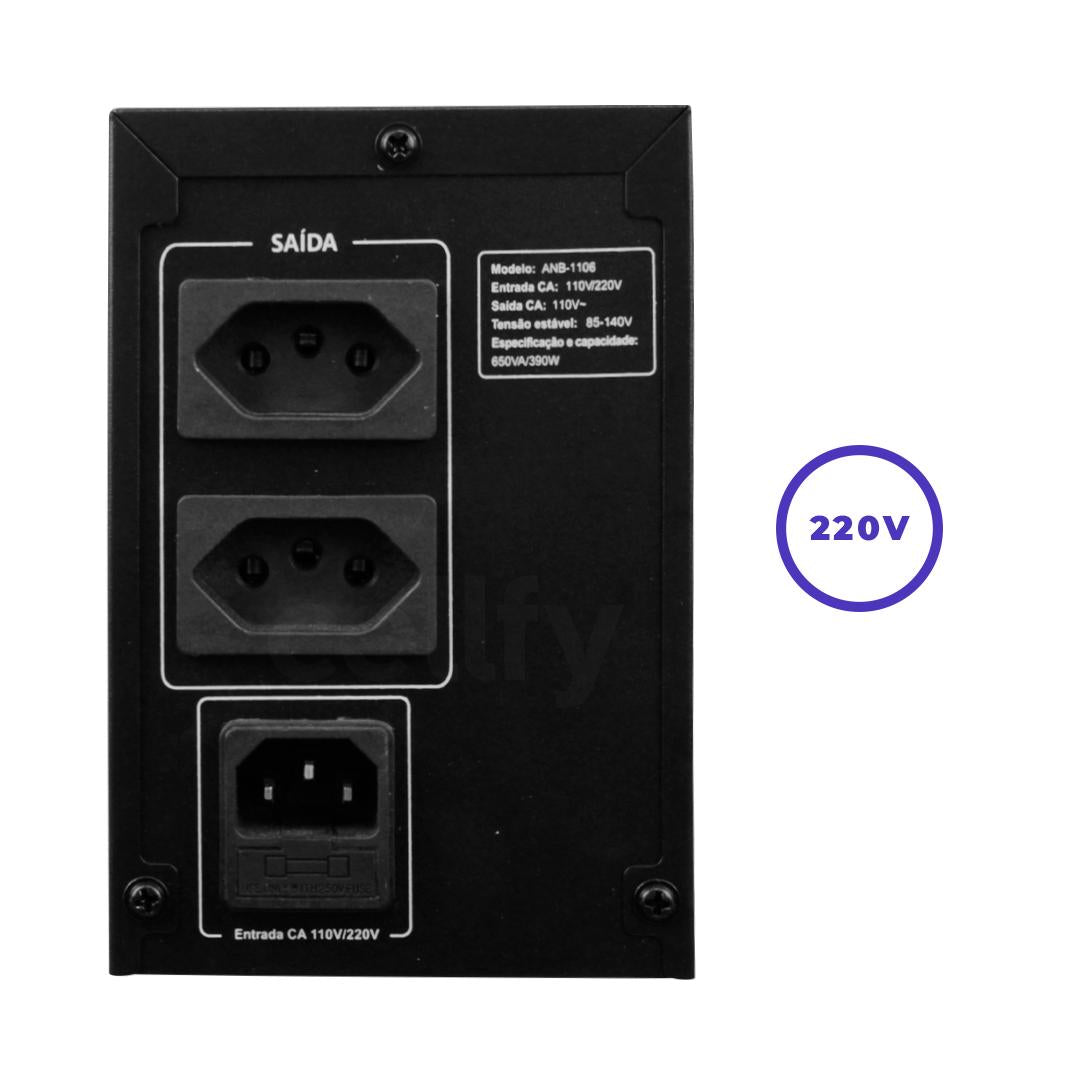 Nobreak 1200VA 220V Aitek Estabilizador de Tensão Proteção para PC e Periféricos - ANB-2212