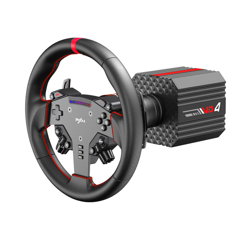 Kit Simulador de Corrida PXN VD4 Base Direct Drive 4Nm + Volante W AS + Pedais Freio e Acelerador