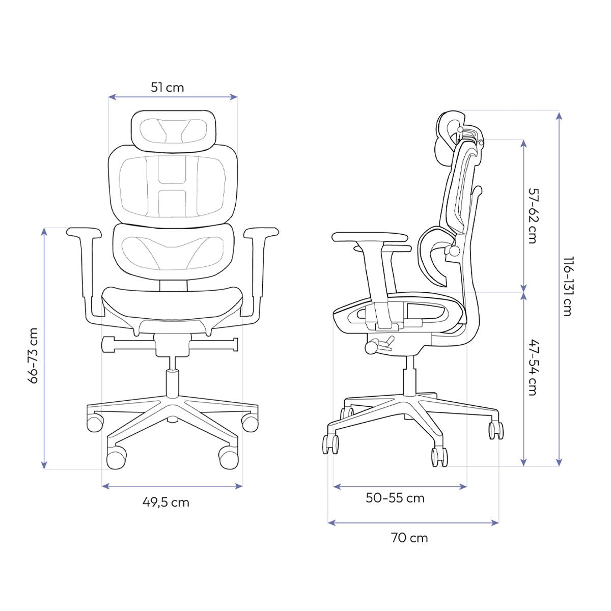 Cadeira de Escritório Ergonômica Elements Sophy Grafite Mesh Reclínio 150°Conforto Máximo - ELEM-70061