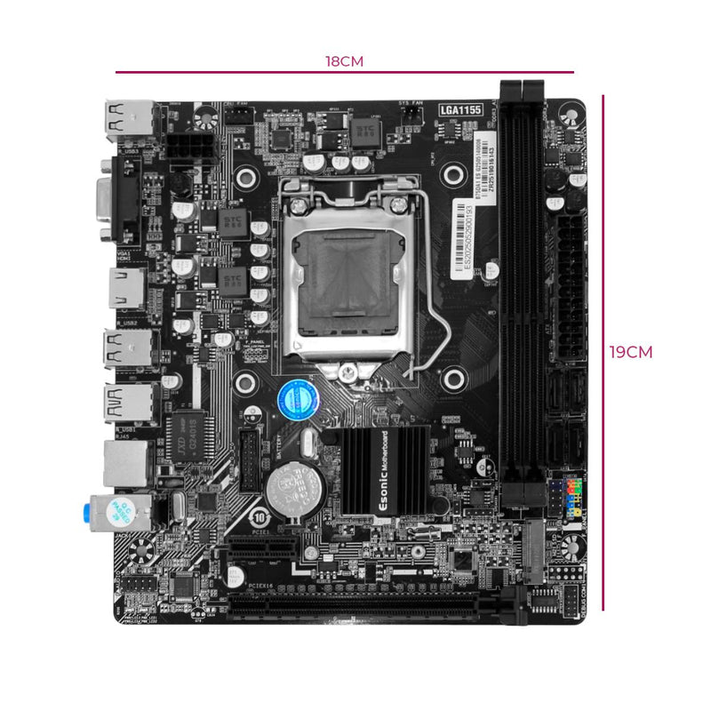 Placa Mãe Intel B75 LGA1155 DDR3 Kozz 2xSlots LAN USB 2.0 para PC Desktop - B75DA1