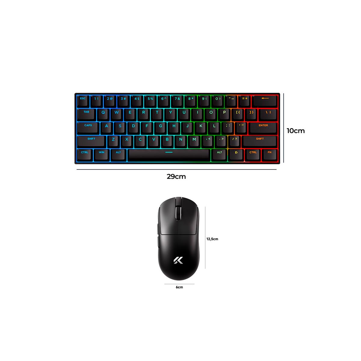 Kit Gamer Teclado MCHOSE Ace 60 Pro Hall Effect e Mouse A7 V2 Pro