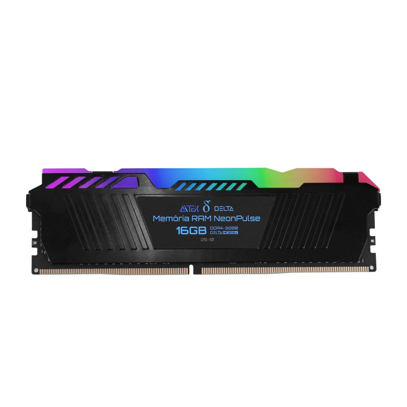 Memória RAM Gamer NeonPulse 16GB DDR4 3200MHz Aitek Compatível Intel RGB - DELTA-ME3216A