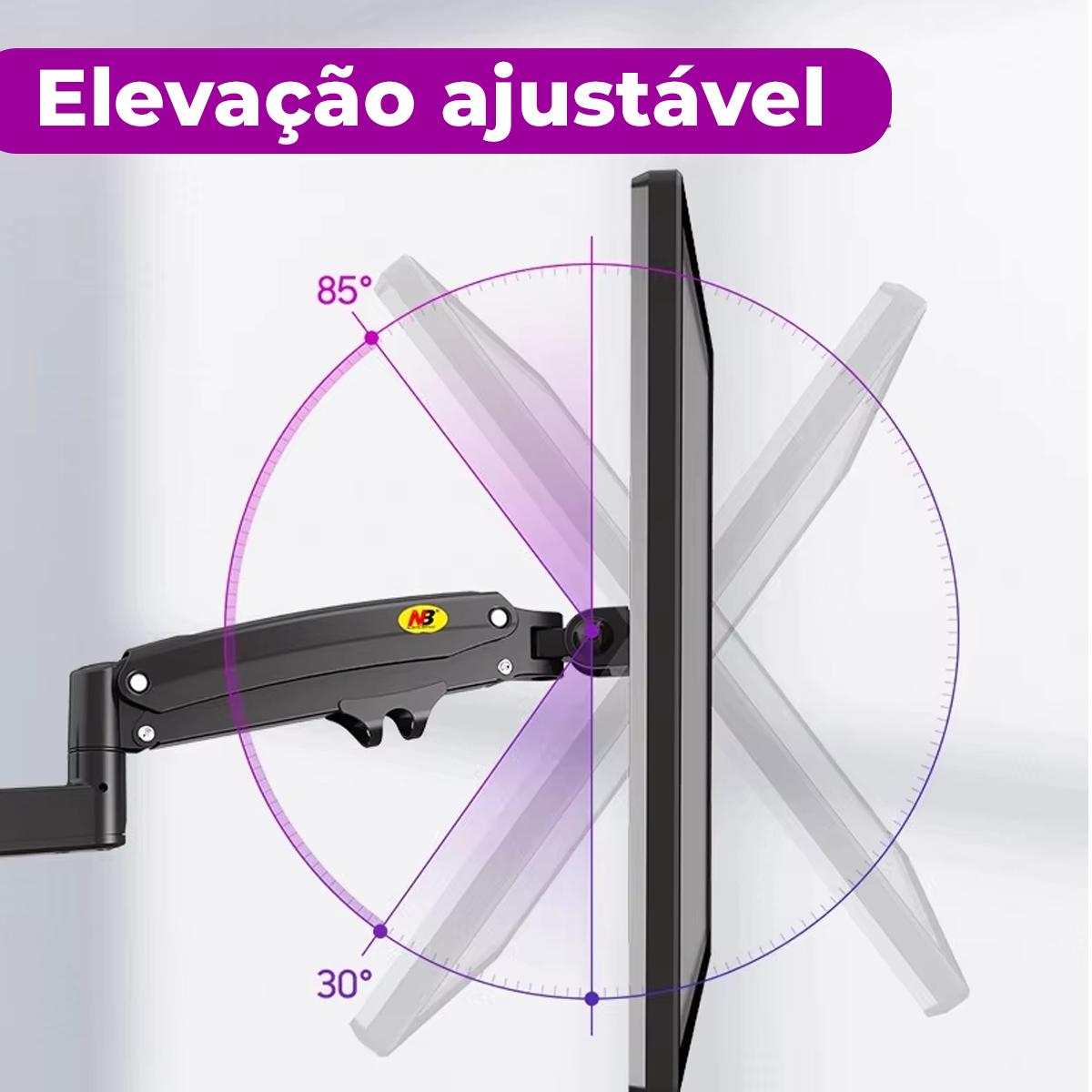 Suporte Duplo Articulado Para Monitores 17" a 27" Onistek Pistão a Gás e Ajuste Ergonômico - ON-F190