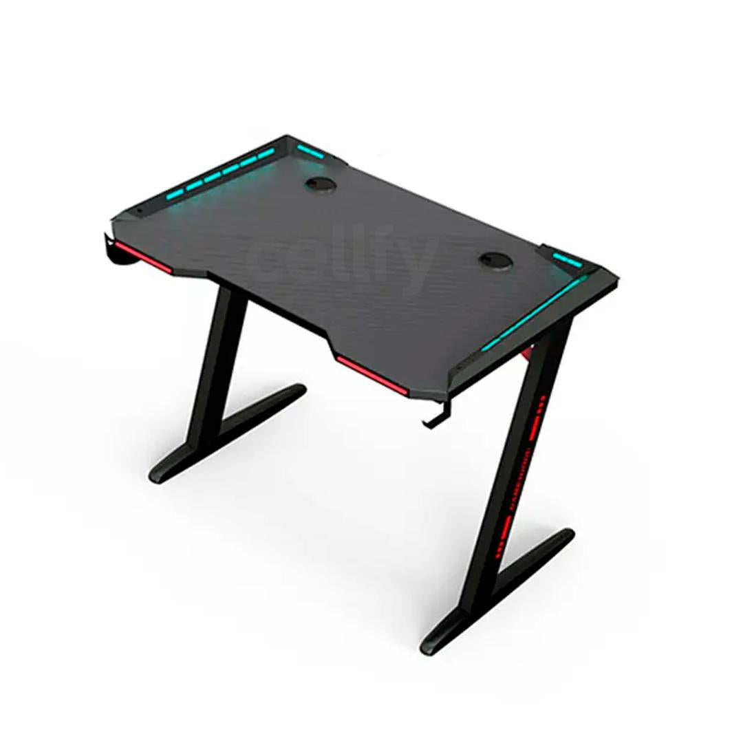 Mesa Gaming RGB 120cm Aitek com Porta Copos e Suporte Headset Escrivaninha - DELTA-M1204Z